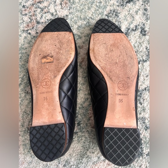 Chanel black quilted leather ballerina flats shoes - Picture 3 of 10